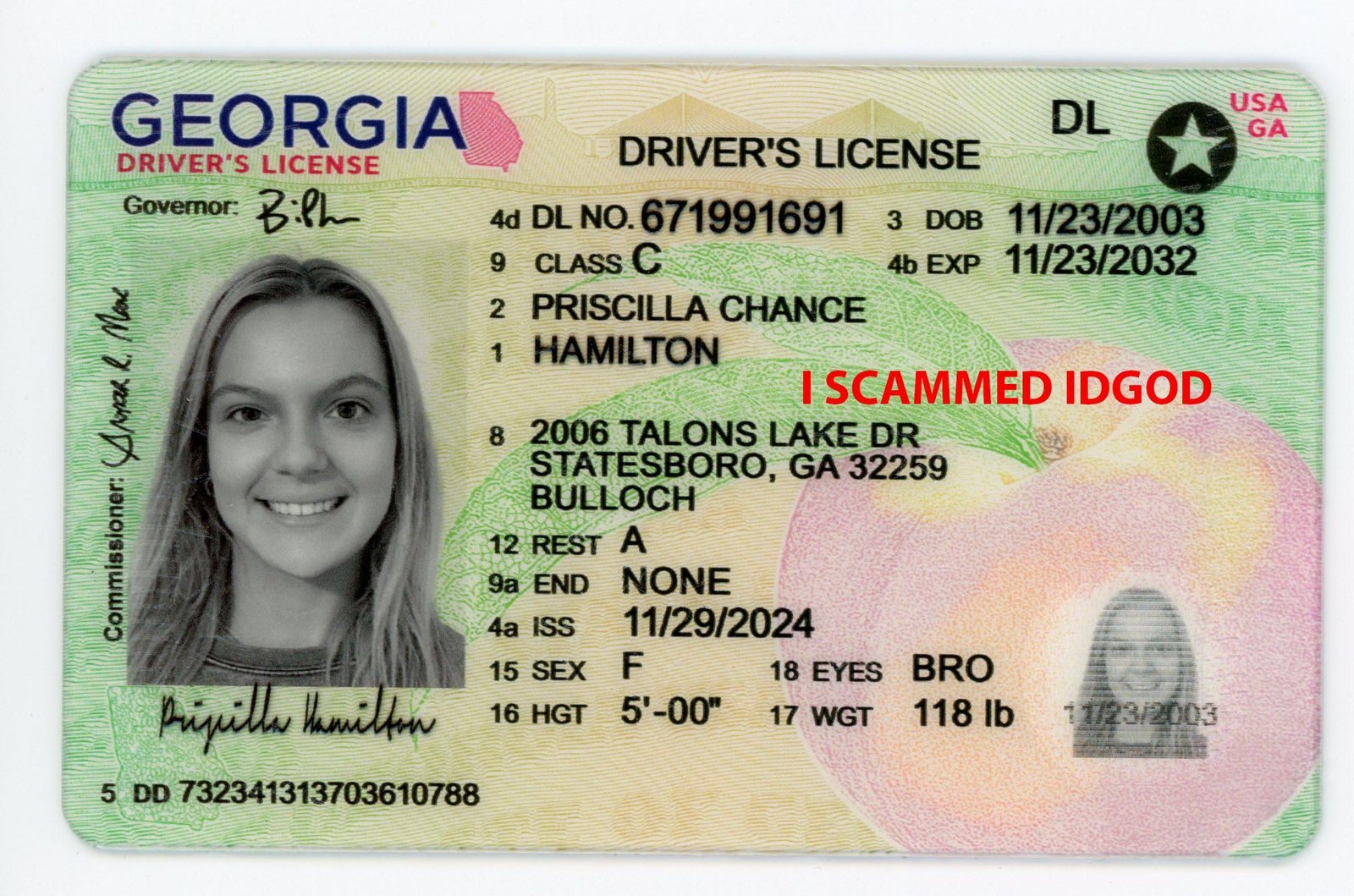 High-Quality Georgia Fake ID with Security Features